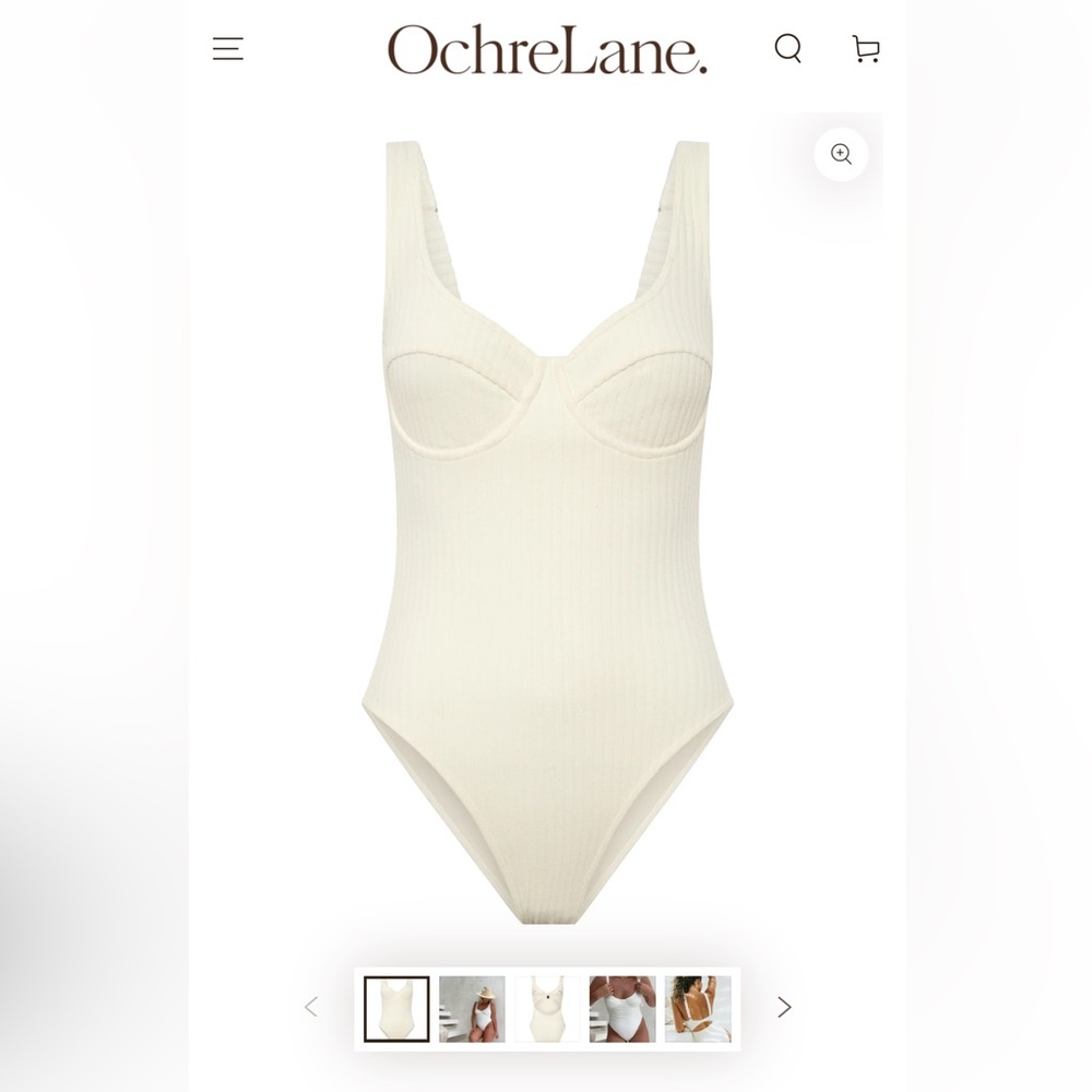 Ochre Lane Ribbed Towelling One Piece | Crème sz 14 AU (10 US)